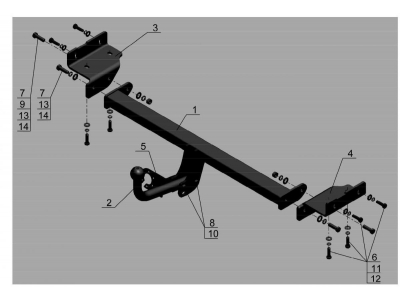 Фаркоп Avtos для Hyundai ix35 2010-2015
